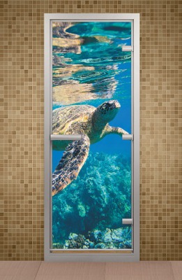 Дверь стеклянная ALDO Водный мир 800х2000 - вид 1 миниатюра