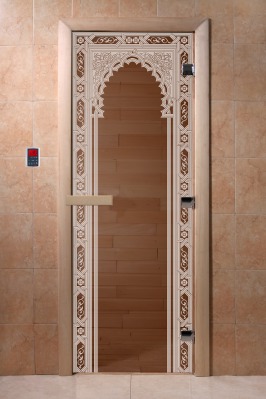 Дверь стеклянная бронзовая DOORWOOD Восточная арка - вид 1 миниатюра