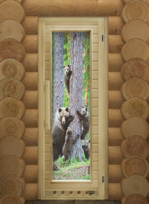 Дверь деревянная комбинированная DOORWOOD модель ЭЛИТ ЛЮКС МИШКИ