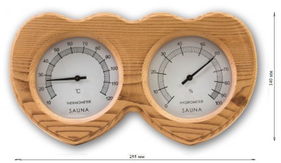 Термогигрометр Очки сердце KD-205 из канадского кедра