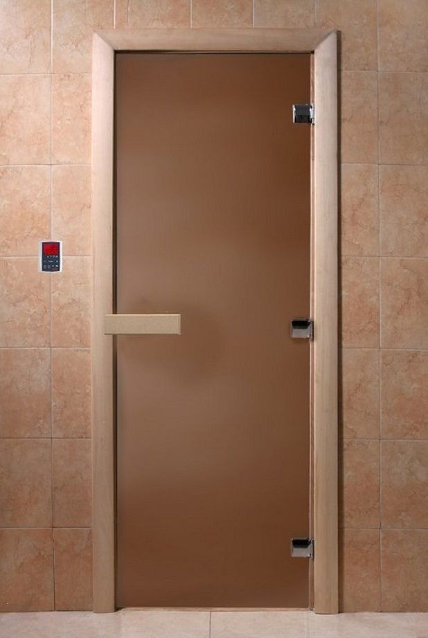 Дверь стеклянная бронзовая матовая DOORWOOD 800х2000 (хвоя)