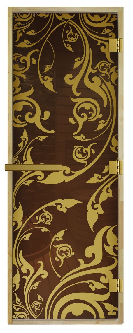 Дверь стеклянная бронзовая DOORWOOD Золотая Венеция