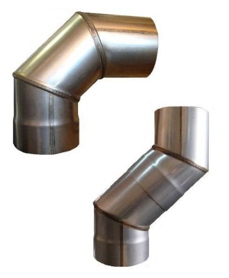 Труба-колено нержавеющее матовое Ø 110, 115, 120 мм