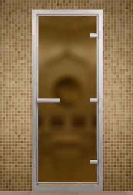 Дверь стеклянная бронзовая матовая или сатин ALDO 600х1900
