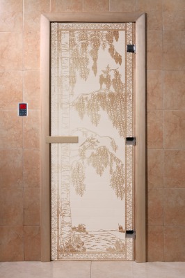 Дверь стеклянная сатин или бронза матовая DOORWOOD Берёзка