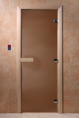 Дверь стеклянная бронзовая матовая DOORWOOD 600х1800 (хвоя)